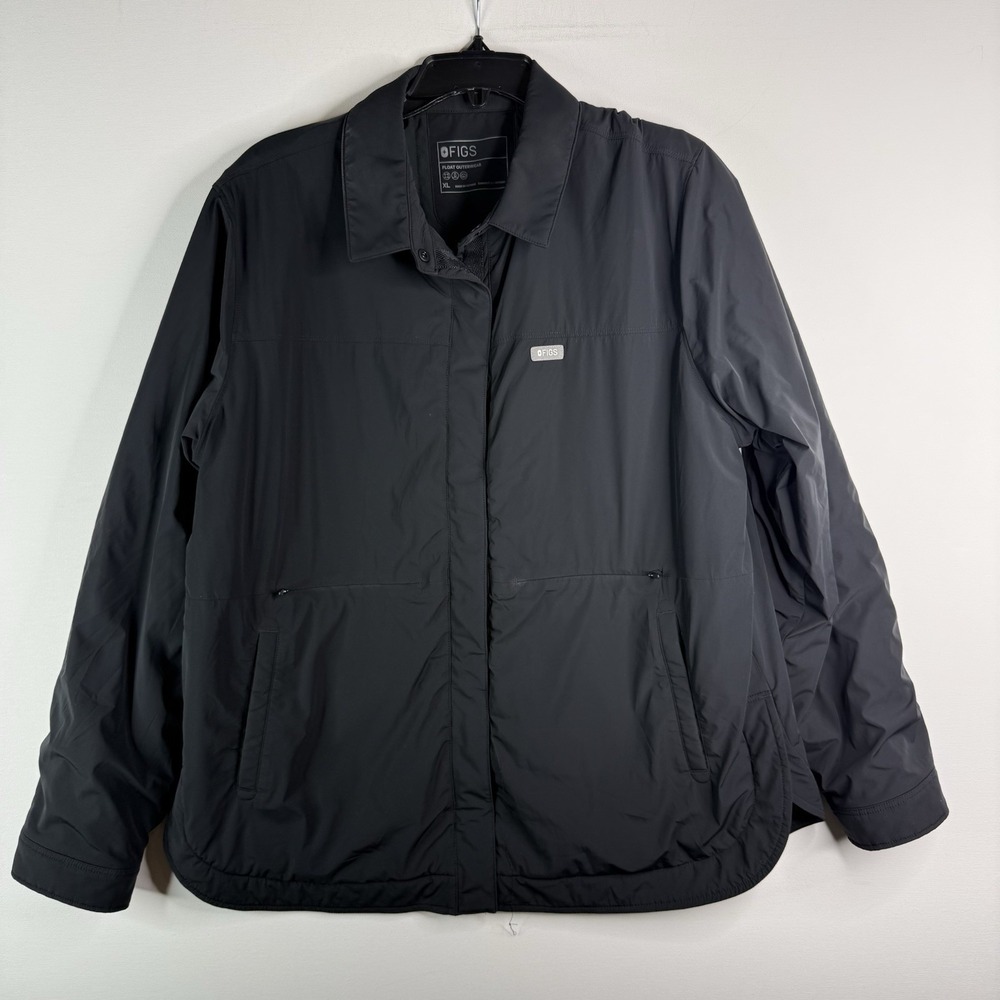 Figs Float Outerwear Coat Women's XL Button Up Black Scrubs